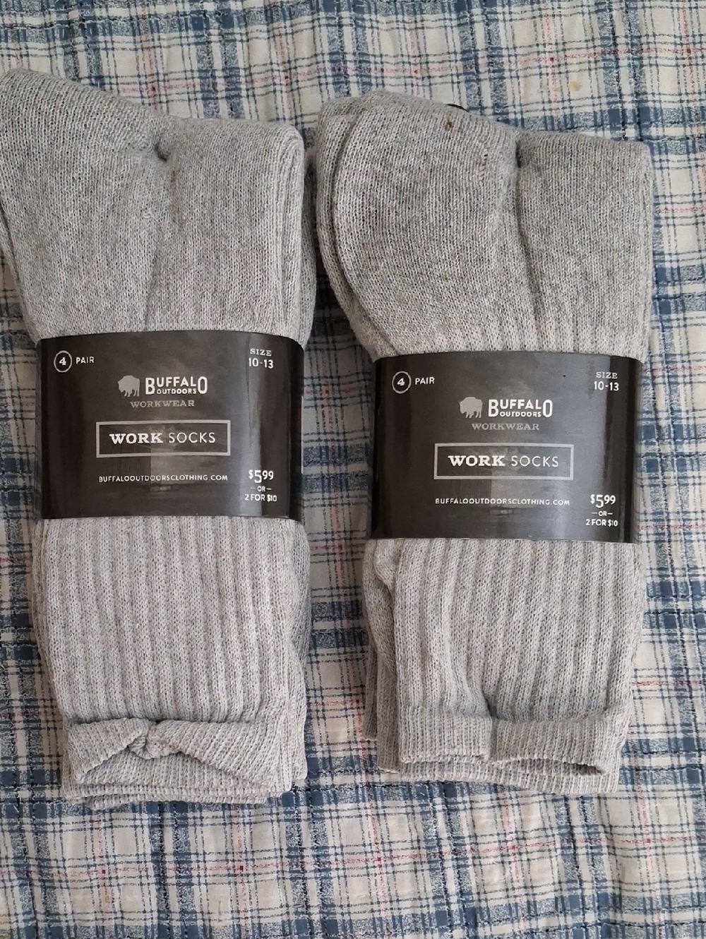 Gray Work Socks - Heavy Duty Comfort (Size 10-13)